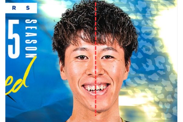 富田選手の顔の中心がわかる画像